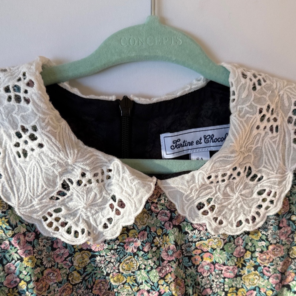 Tartine et Chocolat Floral Dress with Lace Collar - Picture 3 of 4